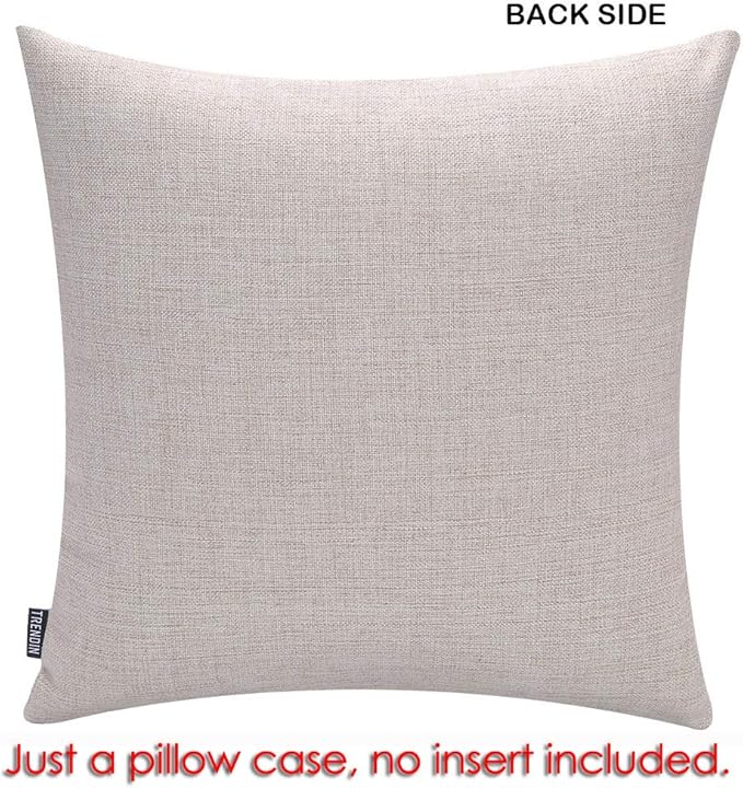 TRENDIN Thankful Grateful Blessed Pillow Cover 18X18 for Couch Fall Decorations Square Linen Cushion Case Sofa Home Thanksgiving Decor Vintage Orange PL1074TR