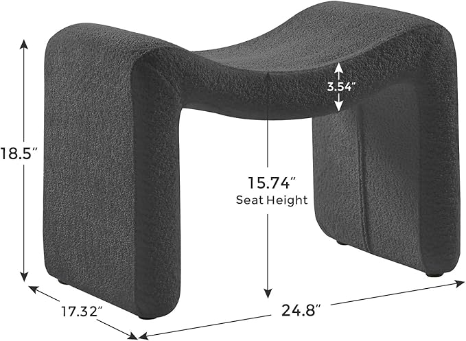 Large Footstool Ottoman, Multi-Functional Modern Foot Stool, Sofa Footrest Extra Seating for Living Room, Entryway, Hallways and Bedrooms, Large, Dark Gray