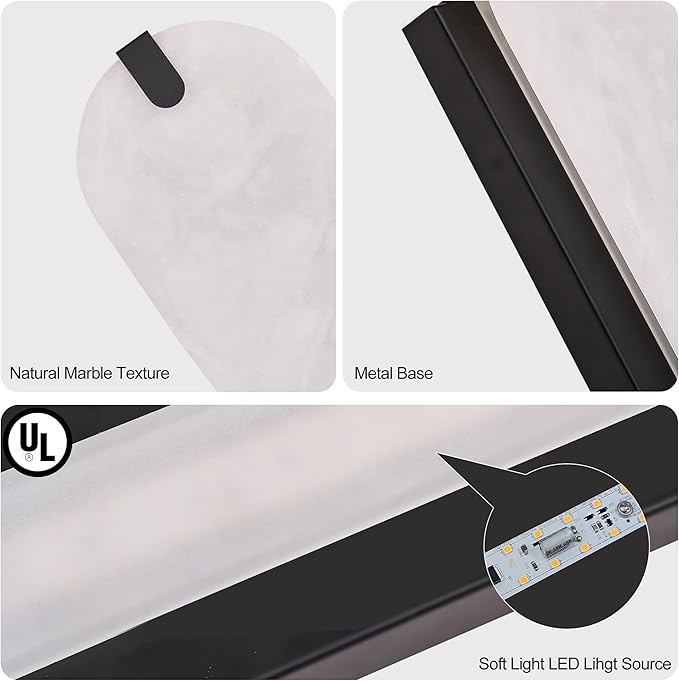 ZEROUNO 14.2 inch Alabaster Wall Sconces, Natural Marble Wall lamp Set of Two,Dimmable Alabaster Wall Light Fixtures for Stairs Bathroom Living Room Bedroom Vanity,Hallway