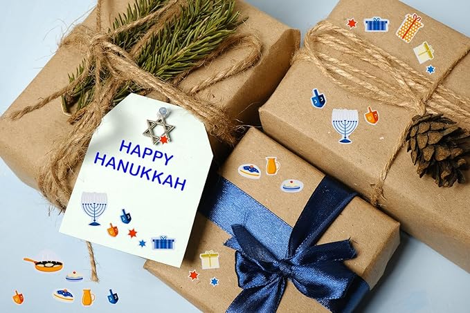 The Dreidel Company Hanukkah Stickers Sticker Pieces, Great for Arts and Crafts, Hanukkah Decoration, Party Favors, 270-Stickers (Style 5)