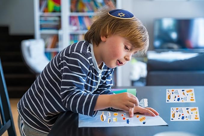 The Dreidel Company Hanukkah Stickers Sticker Pieces, Great for Arts and Crafts, Hanukkah Decoration, Party Favors, 270-Stickers (Style 5)