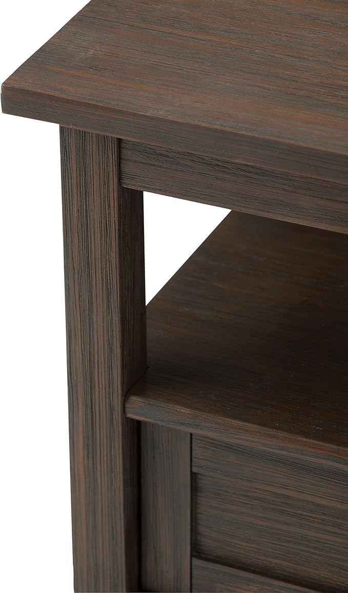 SIMPLIHOME Warm Shaker SOLID WOOD 20 inch Wide Rectangle Transitional End Side Table in Farmhouse Brown for the Living Room and Bedroom