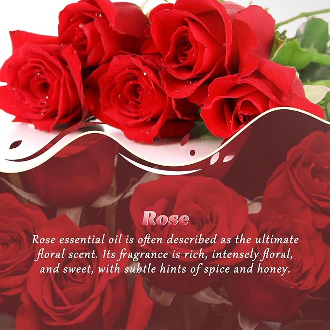 Rose Essential Oil 4 Fl Oz (120ml) - Pure and Natural Fragrance Oil, Aromatherapy Rose Oil for Diffusers, Massage, Candle Making, Room Spray Diffuser Oil for Home, Scented Oil Gift for Women