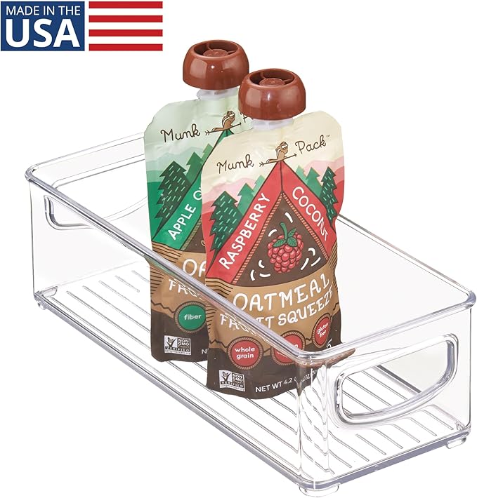 iDesign Plastic Storage Bin with Handles for Kitchen, Fridge, Freezer, Pantry, and Cabinet Organization, BPA-Free