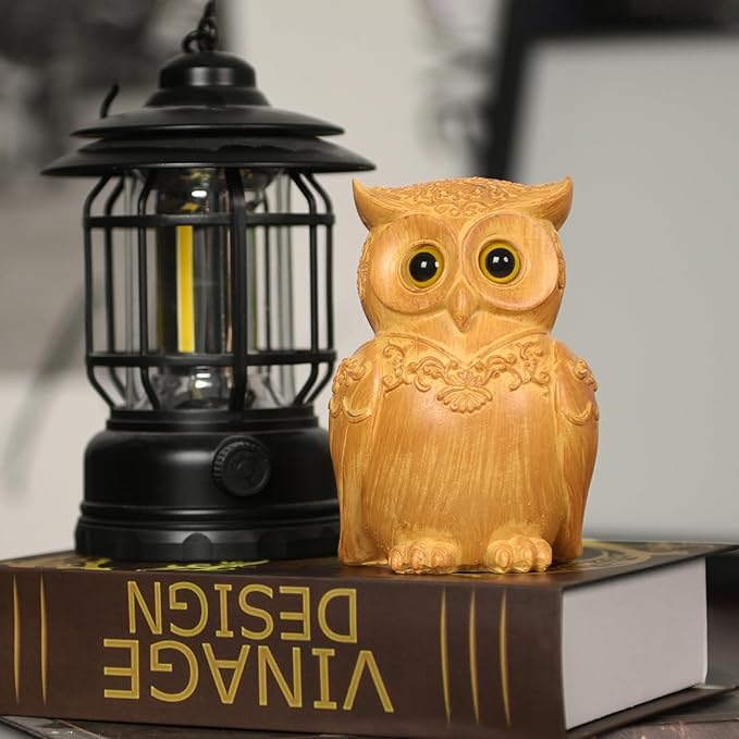 Owl Figurines Resin Statue Home Decor Sculptures Ornament for Bookshelf Living Room,Housewarming Gift