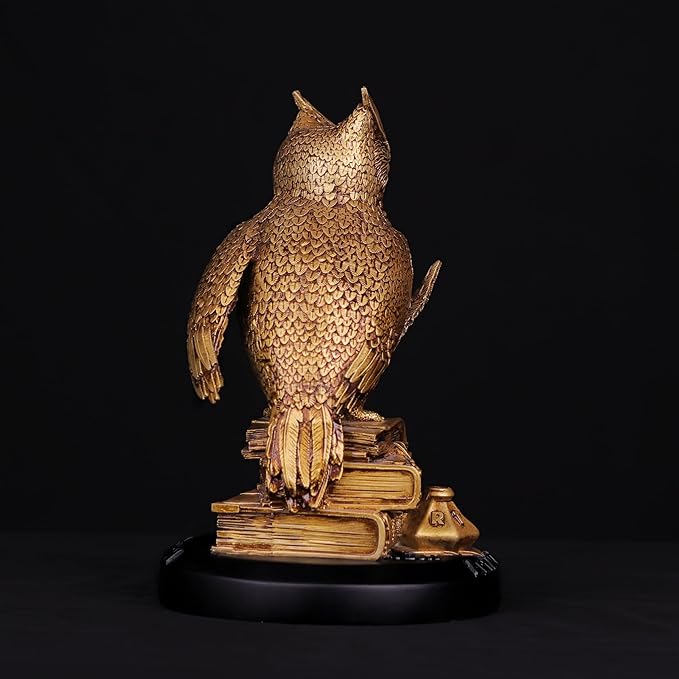 Owl Statue for Home Decor Indoor Idol for Desk Tabletop Collectible Figurines Horned Owl of Wisdom Decorative Statue for Money Wisdom, Handmade Sculpture