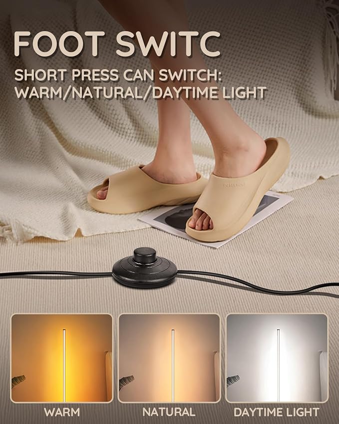 unionlux Corner Floor Lamp 2 Pack, Minimalist Dimmable LED Corner Lamp with Remote, Modern Floor Lamp for Living Room Bed Room, Stepless Adjustable Color Temperature