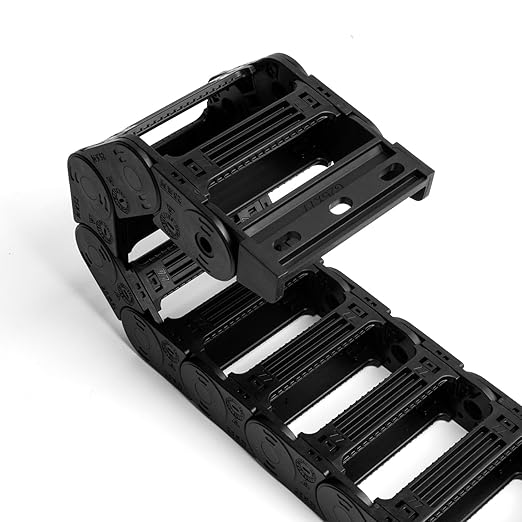 25 x 77mm (Inner H x W) R55 Bridge Type Drag Chain Cable Wire Carrier Protection Chain 39.3inch/1M for 3D Printer and CNC Router Mill,Black Plastic Nylon