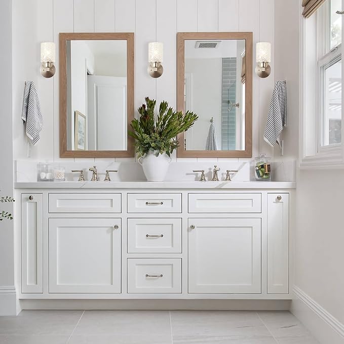 ALICE HOUSE Brushed Nickel Wall Sconce, Farmhouse Bathroom Wall Lamp, Modern Wall Lighting for Living Room Bedroom Hallway AL9082-W1