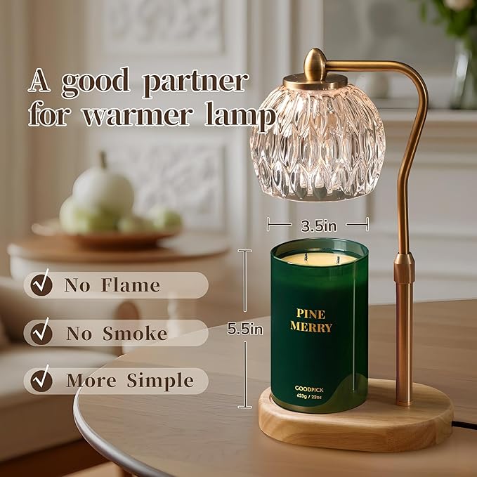 Goodpick Pine Merry Scented Candle, Soy Wax 22oz 120H Long Burning, Festive Pine Forest with Cedar & Juniper, Holiday Home Aromatherapy Candles