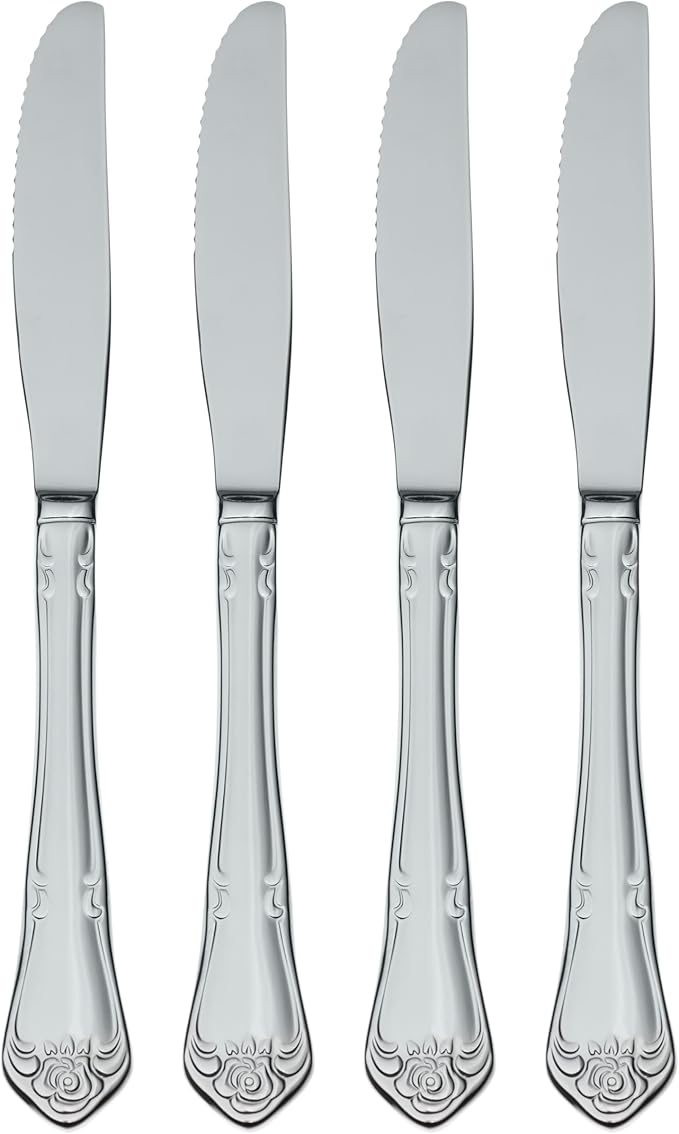 Oneida True Rose Everyday Flatware Dinner Knives, Set of 4