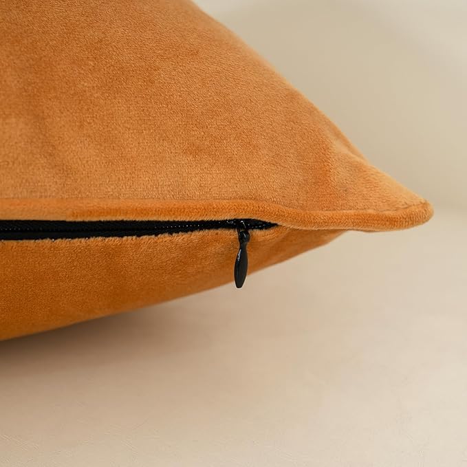 Yangest Orange Yellow Twigs Throw Pillow Cover Velvet Branches Velvet Cushion Case Neutral Pillowcase for Sofa Couch Bedroom Living Room Home Decor,20x20 Inch