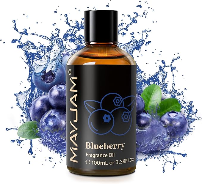 MAYJAM 100ML/3.38FL.OZ Blueberry Fragrance Oils with Glass Dropper, Essential Oils for Diffusers for Home, Long Lasting Scented Oils for Diffusers Soap Candle Making