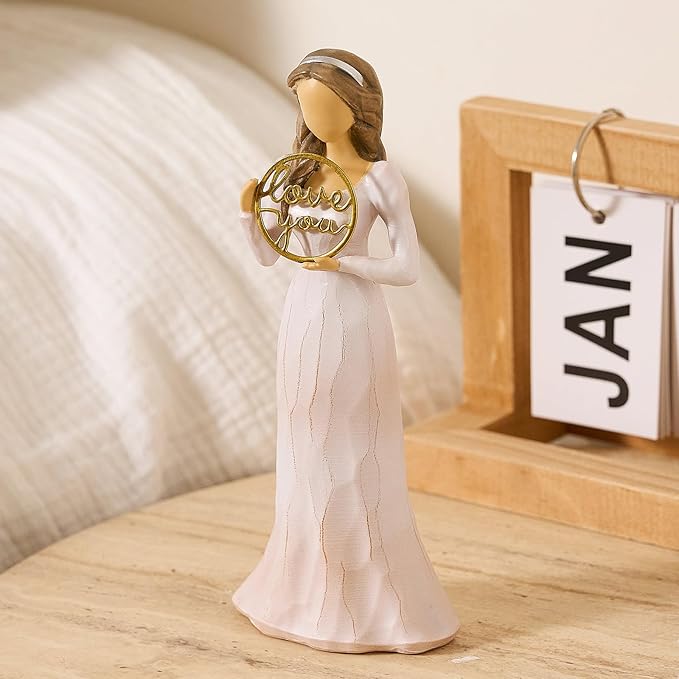 Love You Gifts for Women Friends Coworkers Thank You Mom Volunteer Pastor Teacher Appreciation Gifts 6.7" Resin Sculpted Hand-Painted Figurines Home Decor