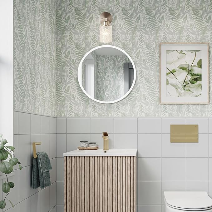 ALICE HOUSE Brushed Nickel Wall Sconce, Farmhouse Bathroom Wall Lamp, Modern Wall Lighting for Living Room Bedroom Hallway AL9082-W1