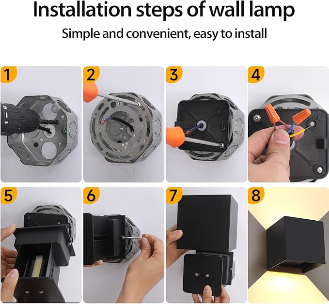 20W Outdoor Wall Light Fixtures,Aluminium Up and Down Lights Outdoor Porch Lights,3-Color-Temperature Adjustable and Adjustable Beam,4.72-Inch Black LED Indoor Wall Sconces for Any Setting Use(1 Pack)