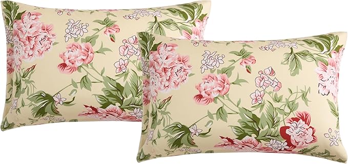 Queen Size Bed Sheets Set Deep Pockets - 6PC Floral Ultra Soft Microfiber Bed Sheets - Easy to Clean, 90 Thread Count Sheets with Fitted Sheet, Flat Sheet & Pillowcases (Rose Floral)