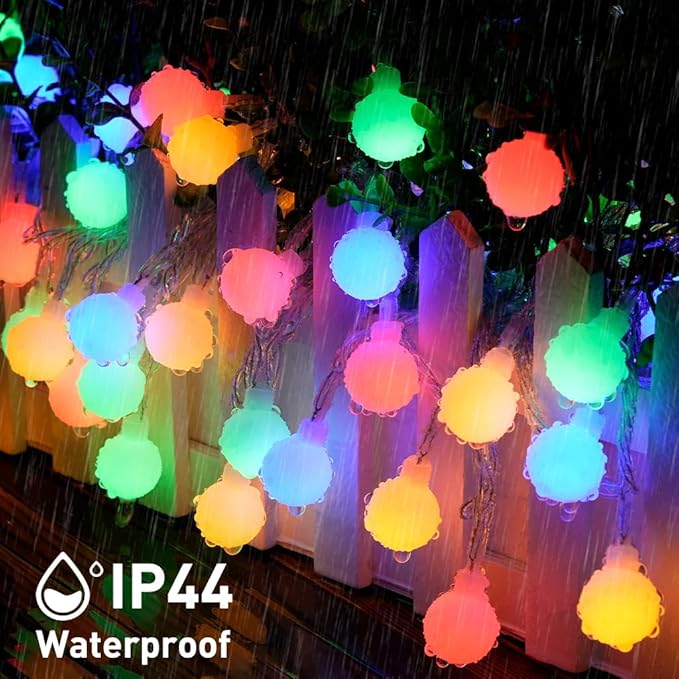 JMEXSUSS 100 LED Connectable Christmas String Lights Indoor Plug in, 33ft 8 Mode Globe String Lights with Remote, Fairy Christmas Lights for Bedroom Room Tree Party Christmas Decoration (Multicolor)