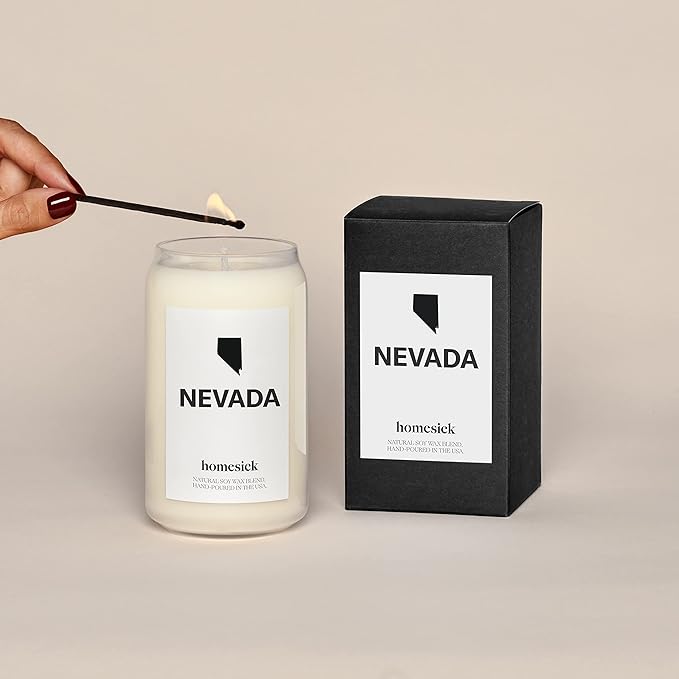Homesick Premium Scented Candle, Nevada - Scents of Lemon, Orange, Patchouli, 13.75 oz, 60-80 Hour Burn, Natural Soy Blend Candle Home Decor, Relaxing Aromatherapy Candle