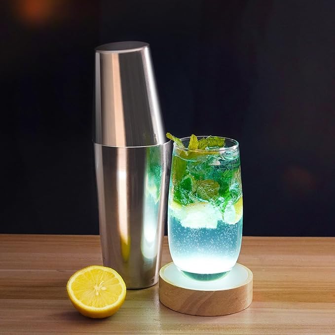 Cocktail Shaker, 4-Piece Pro Stainless Steel Bar Set, Mixed Drink Shaker, Cocktail Tin for Bartending