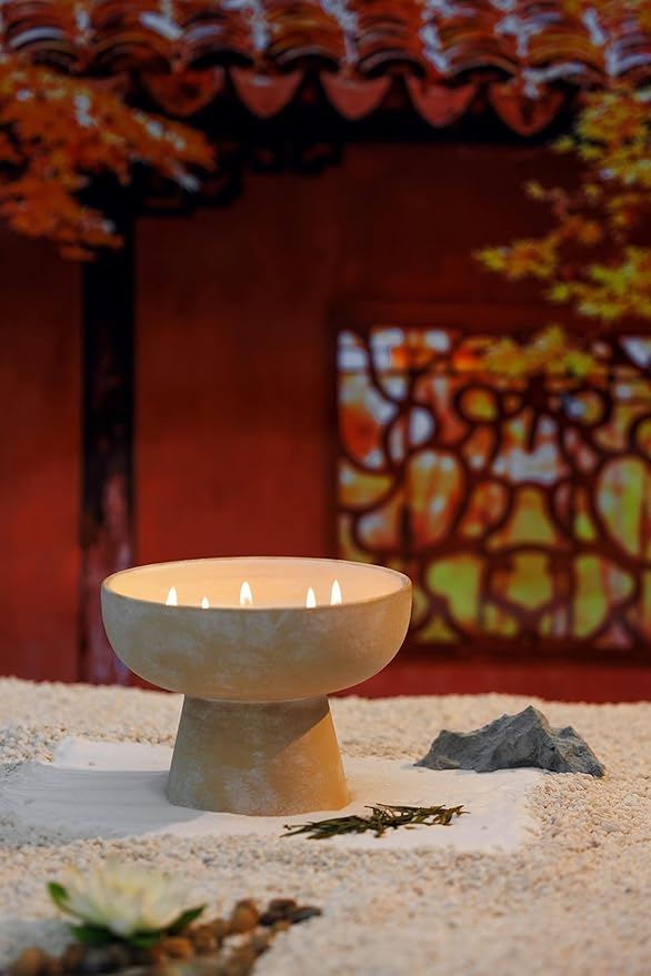 BLUEME Yuzu & Ginger, Luxury Candle w/Essential Oils, 5 Wick, Hand-Poured Soy, Cotton Wick, Ceramic