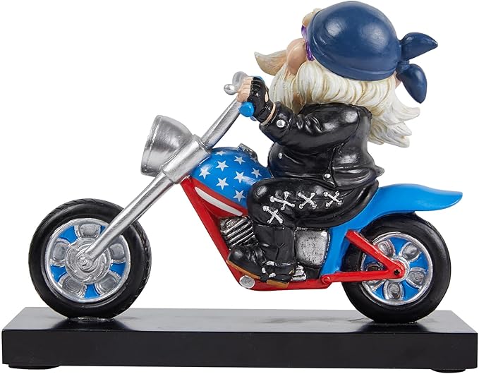 7.5'' Resin Motorcycle Rider Sculpture for Men Dad Husband Grandpa Retro Cool Inspirational Motorcycle Rider Figurine JS0375A