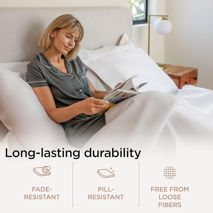 Threadmill Luxury 800 Thread Count Twin 100% Cotton Sheets - Hotel White Sateen Weave Bed-Sheets, Better Than Egyptian Cotton,3 Pc Solid Soft Bedding Set, Fits 15" Deep Pocket