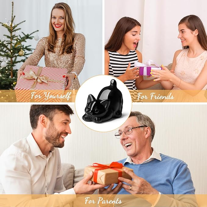 Black Obsidian Cat Decor Statue Figurine Crystals and Healing Stones Natural Gemstones Sculpture Carved Kitten Cute Office Room Home Decor Decoration for Cat Lovers Women Men