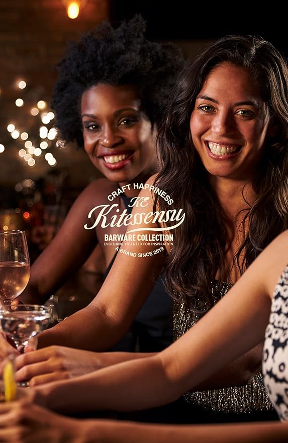 KITESSENSU Cocktail Shaker Set, Stainless Steel Martini Shaker Set with 24 Ounce Cocktail Mixer with Drink Shaker, Measuring Jigger, Bar Spoon & Drink Recipe Guide, Black