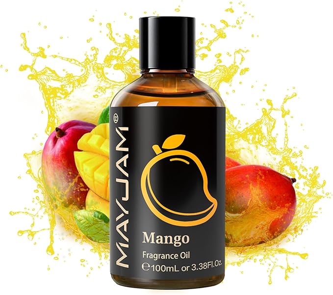 MAYJAM 100ML/3.38FL.OZ Mango Fragrance Oils with Glass Dropper, Essential Oils for Diffusers for Home, Long Lasting Scented Oils for Diffusers Soap Candle Making
