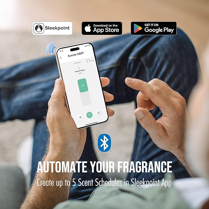 Airversa Smart Waterless Essential Oil Diffuser, 400mL Capacity with 200mL Fragrance Scent Oils, Up to 2000 sq ft Aromatherapy Scent Air Machine for Large Room and Commercial Use, ANA White Kit