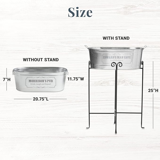 Let's Make Memories Personalized Create Your Own Beverage Tub w/Stand - Custom Beverage Tub - Unique Entertaining Essential - 5.5 Gallons