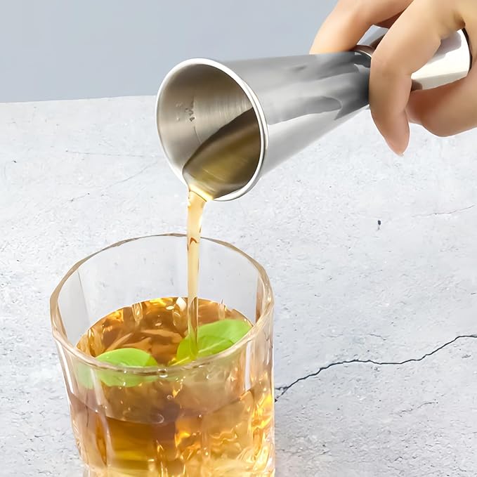 2-Piece Dual-Sided Bartending Jigger Set - 1oz & 2oz Measured Markings, 304 Stainless Steel, Food-Grade Cocktail Measuring Tool for Professional & Home Bars