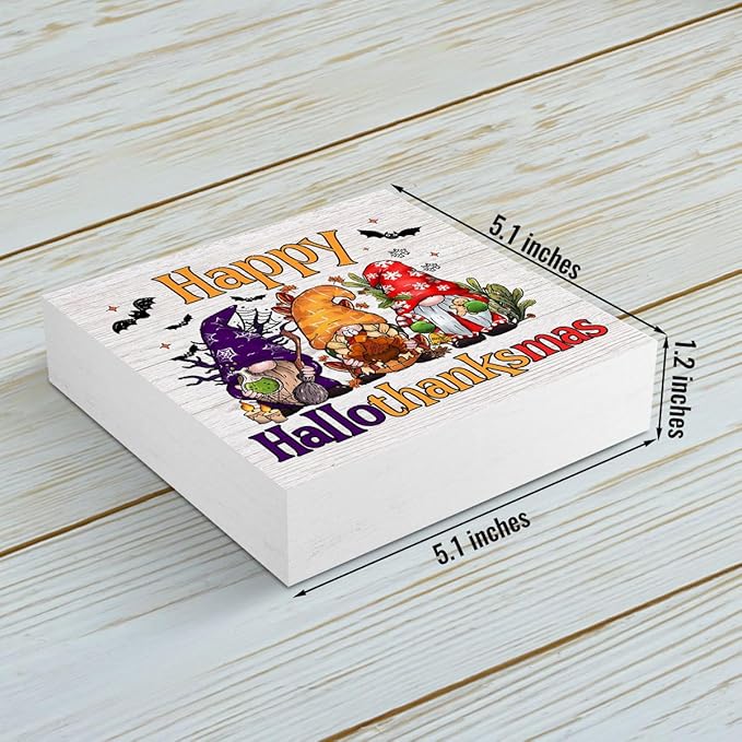 Gnomes Decorations for Home, Gnome Home Farmhouse Decor, Halloween Thanksgiving Christmas Decorations Wooden Box Sign Kitchen Living Room Shelf Desk Decor Office Accessories