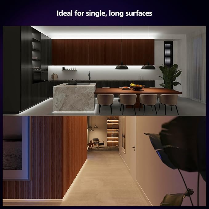 Philips Hue Indoor 10 Ft Smart LED Solo Lightstrip Base Kit Bundle with Bridge - Control with Hue App, Compatible with Alexa, Google Assistant, Apple HomeKit