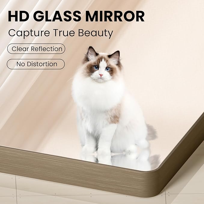 Bronze Bathroom Mirror 28x36 Inch, Brushed Bronze Metal Frame Mirror for Wall, Rounded Rectangle Bathroom Vanity Mirror with Tempered Glass, Anti-Rust, Horizontal/Vertical