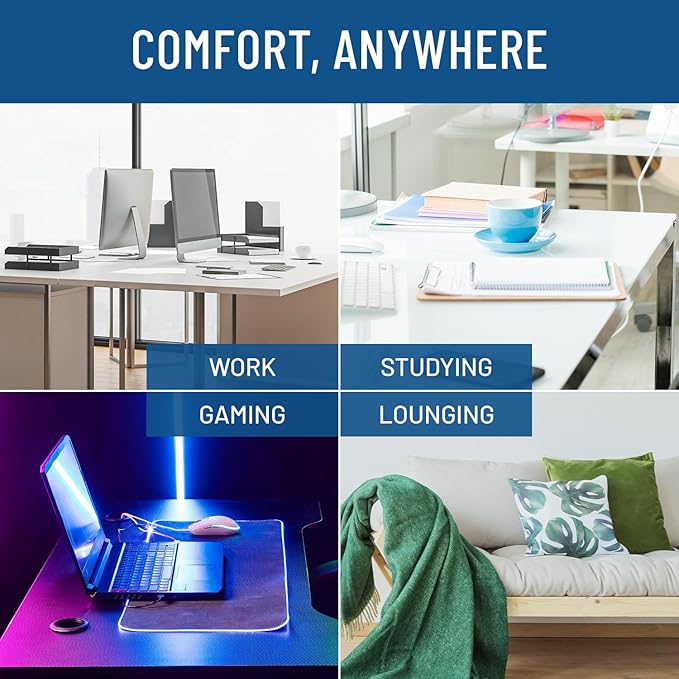 Everlasting Comfort Adjustable Cloud Foot Rest for Under Desk at Work with Pressure Point Nodes - Comfortable Memory Foam Office Foot Stool & Under Desk Pillow for Gaming & Home Accessories