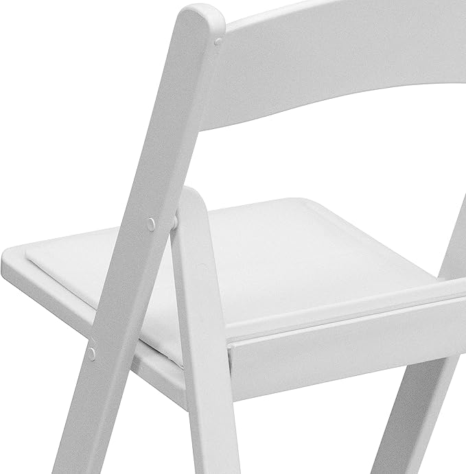 Flash Furniture Hercules™ Series Folding Chair - White Resin - 1000LB Weight Capacity Comfortable Event Chair - Light Weight Folding Chair