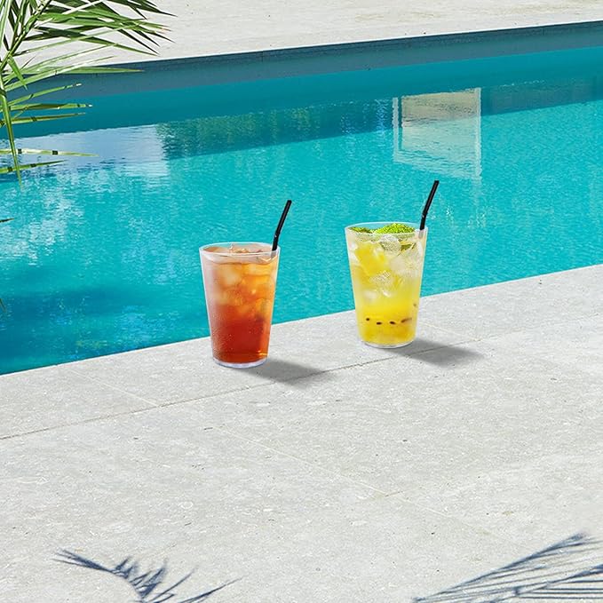 32 OZ Large Plastic Cups Reusable,Shatterproof Drinking Glasses, Stackable Glasses Drinking Set, Plastic Cups for Kitchen,Poolside,Party, House,BPA-Free,Dishwasher Safe,Sets of 6