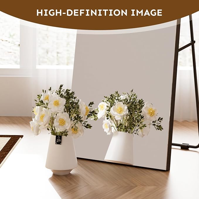 Kosmonia 56x18 Frameless Full Length Silver Coating Mirror w/Distortion Free, HD Reflection &Anti Desilvering, Tempered Glass & Shatter Proof Film Doubling Safety, Easy Setup w/Stand, Wall/Standing