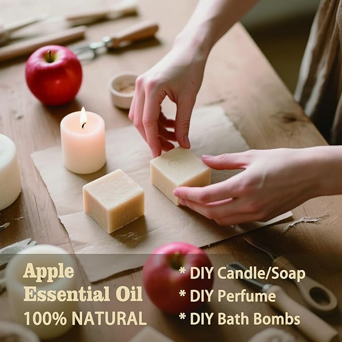 Apple Fragrance Oil-Apple Essential Oil 8.33oz (250ml)-100% Pure Natural Scent for Diffusers, Candles, Soap Making & Aromatherapy-Relaxing Home & Gift Essential Oil for Bath, Massage