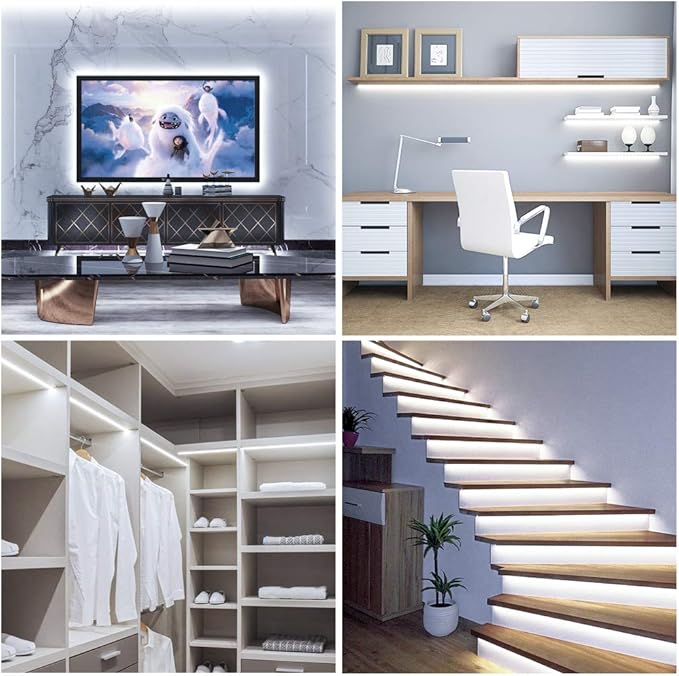Govee White LED Strip Lights, Upgraded 16.4ft Dimmable LED Light Strip 6500K Bright Daylight White, Strong Adhesive, 300 LEDs Flexible Tape Lights for Mirror, Kitchen Cabinet, Bedroom, Christmas Decor