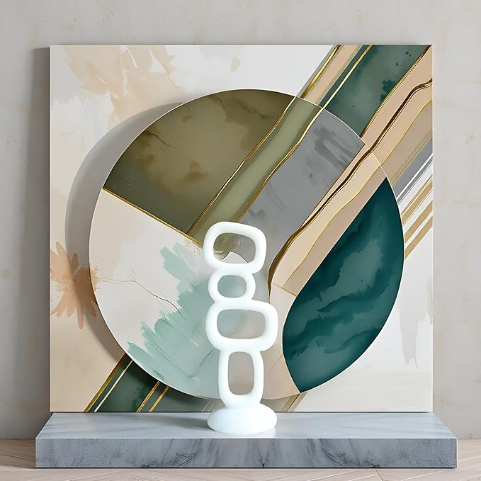 14'' Abstract Decorative Sculpture Ornament, Modern Art Statue Table Decor with Base, Accent Figurine for Dining Room Living Room Office Centerpiece ,Home Decor,Coffee Table Statues,Desk Decor