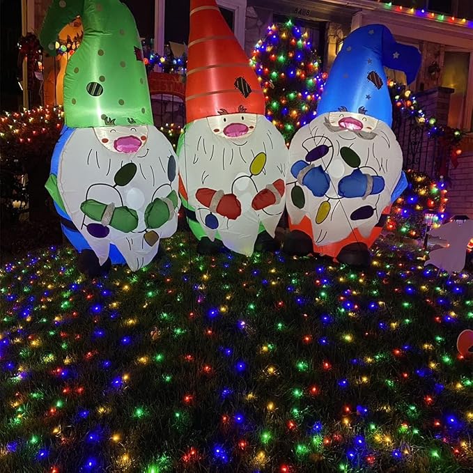 YEGUO Christmas Lights, 165ft 500 LED String Light Multicolor, Green Wire Plug in for Indoor Outdoor