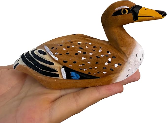 Mallard Duck Decor Wooden Animal Figurines Little Ducks Funny Desk Accessories Small Duck Statues Handmade Carving Decoys Ornament for Home Room Decor