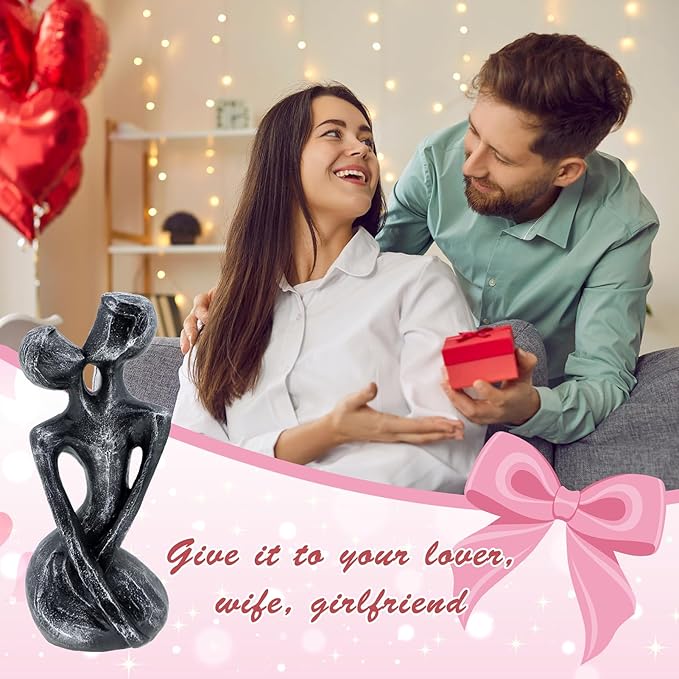 Anniversary Wedding Gifts, Love Ornament for Couple, Romantic Couple Sculptures, Abstract Resin Statues for Home Decor, Valentines Statues Decor for Desk Office, Valentines Gifts for Women Wife
