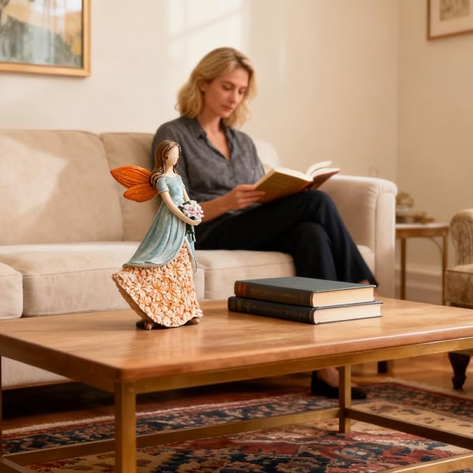 Sunflower Angel Figurines Home Decor, Encouragement Anniversary Retirement Gift for Woman, Memorial Bereavement Sympathy Gifts Idea