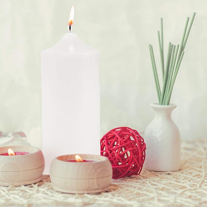 Super Z Outlet Unscented Pillar Candles for Weddings, Home Decoration, Relaxation, Spa, Smokeless Cotton Wick (1, White, 3"x9")