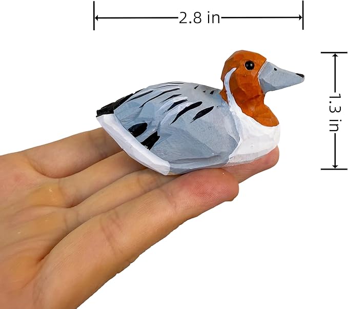 Mallard Duck Decor Wooden Animal Figurines Little Ducks Funny Desk Accessories Small Duck Statues Handmade Carving Decoys Ornament for Home Room Decor