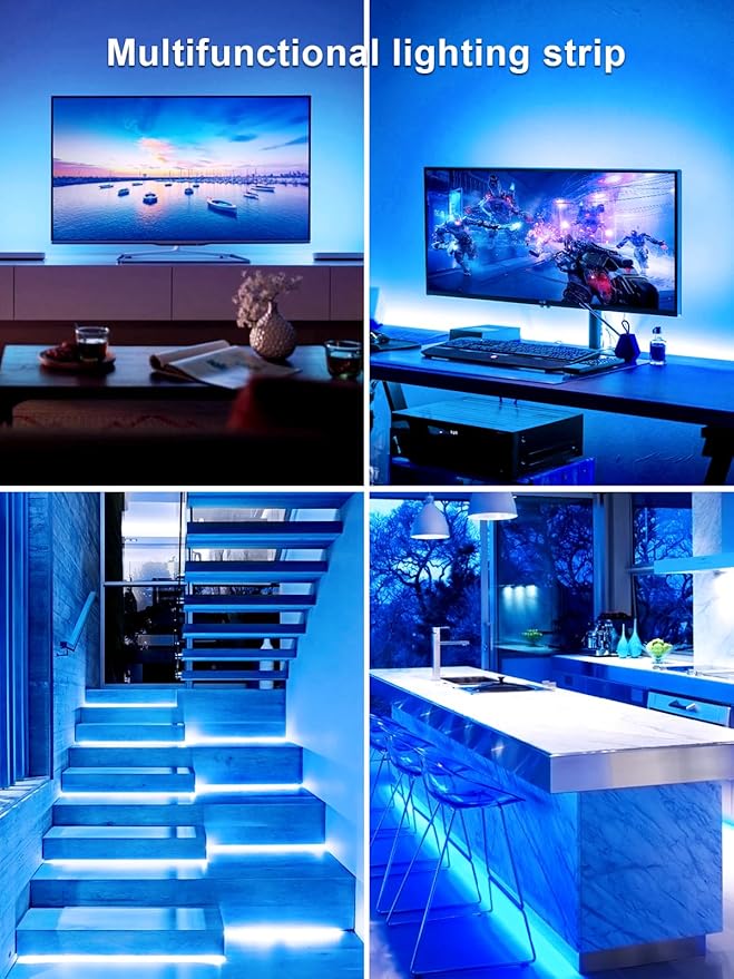 TV Lights Behind, 19.68ft LED Lights for 55-85 Inch TV, RGB TV Backlight, Music Sync Bluetooth APP and Remote Control Strip Lights USB Powered for Bedroom Gaming Room Decor